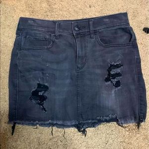 Express ripped mini denim skirt